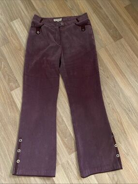 Wide Leg Corduroy Pants in Deep Plum